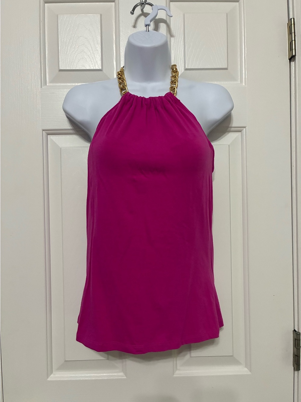 Pink & Gold Chain halter top